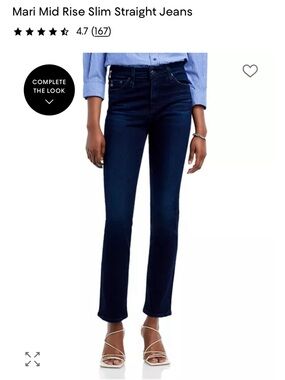 Ag Adriano Goldschmied Dark Indigo Slim Straight Jeans